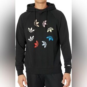 BRAND NEW ADIDAS STREET HOODIE. MENS LARGE. BLACK/MULTICOLOR
